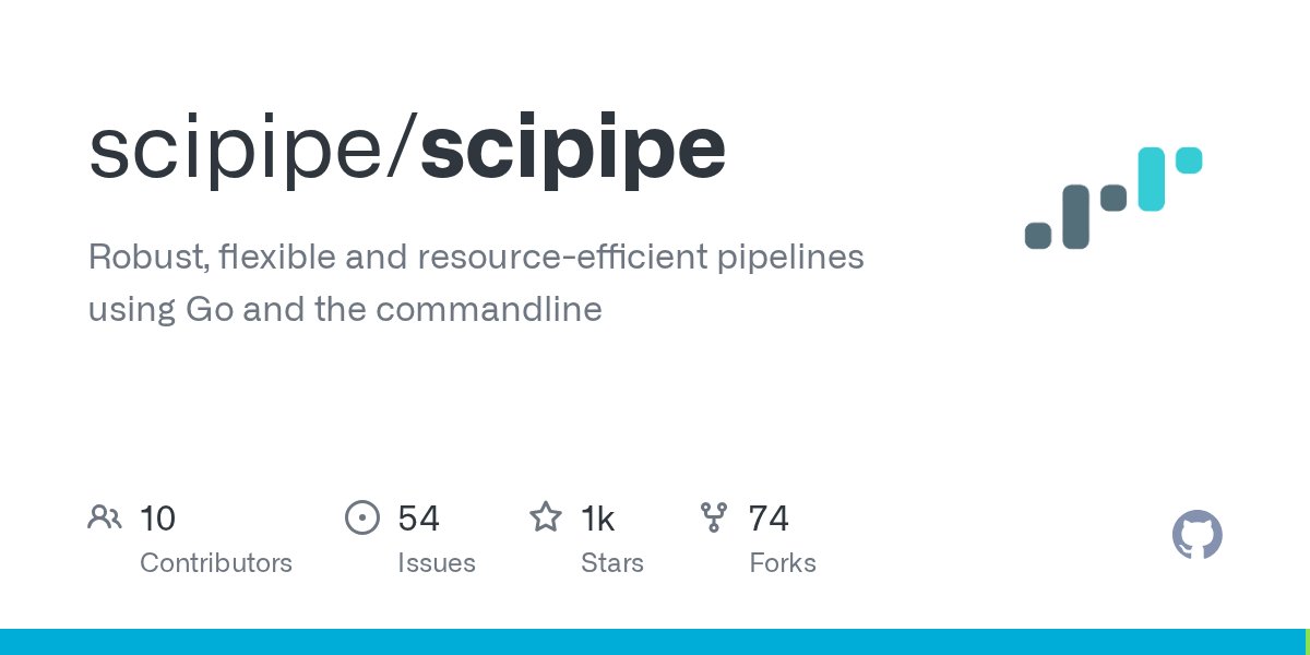 GolangRepos's tweet card. Robust, flexible and resource-efficient pipelines using Go and the commandline - scipipe/scipipe
