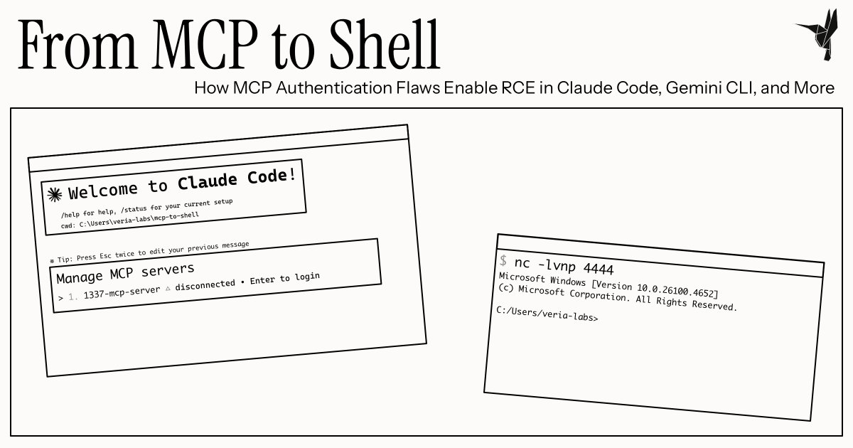 ksg93rd's tweet card. How MCP Authentication Flaws Enable RCE in Claude Code, Gemini CLI, and More
