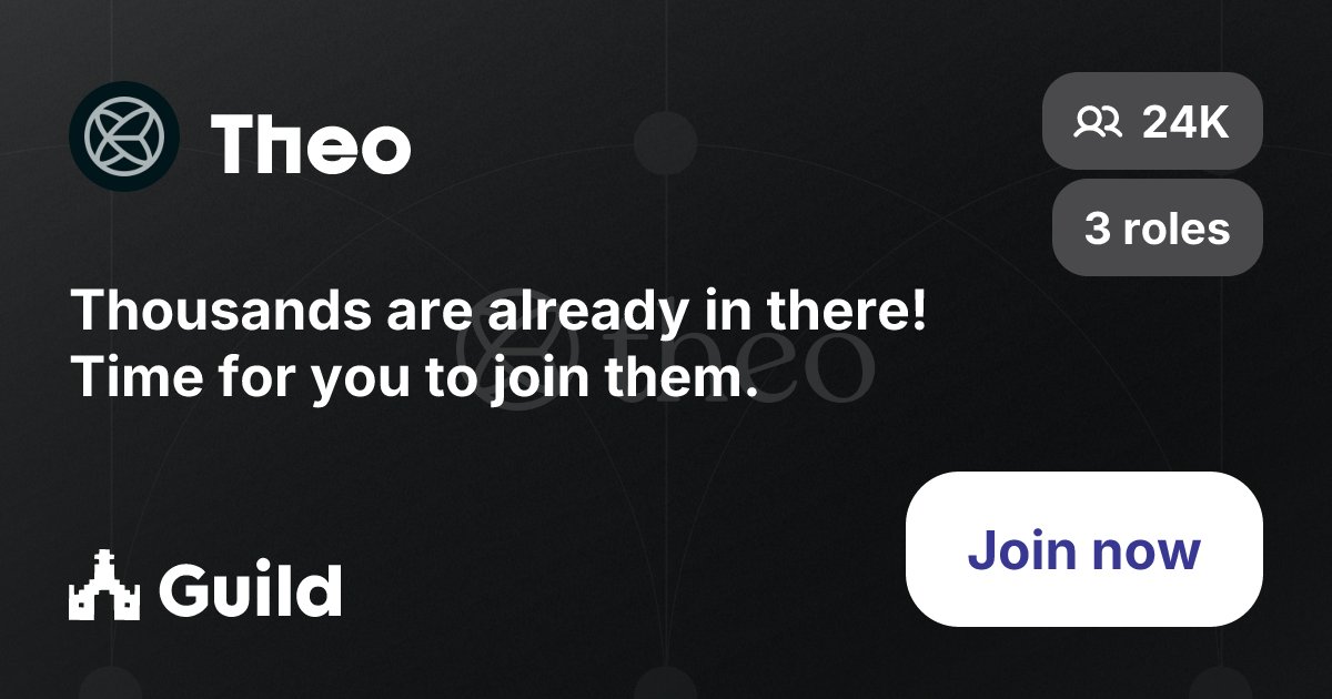 SilenceCrack1's tweet card. Home page for "Theo" guild