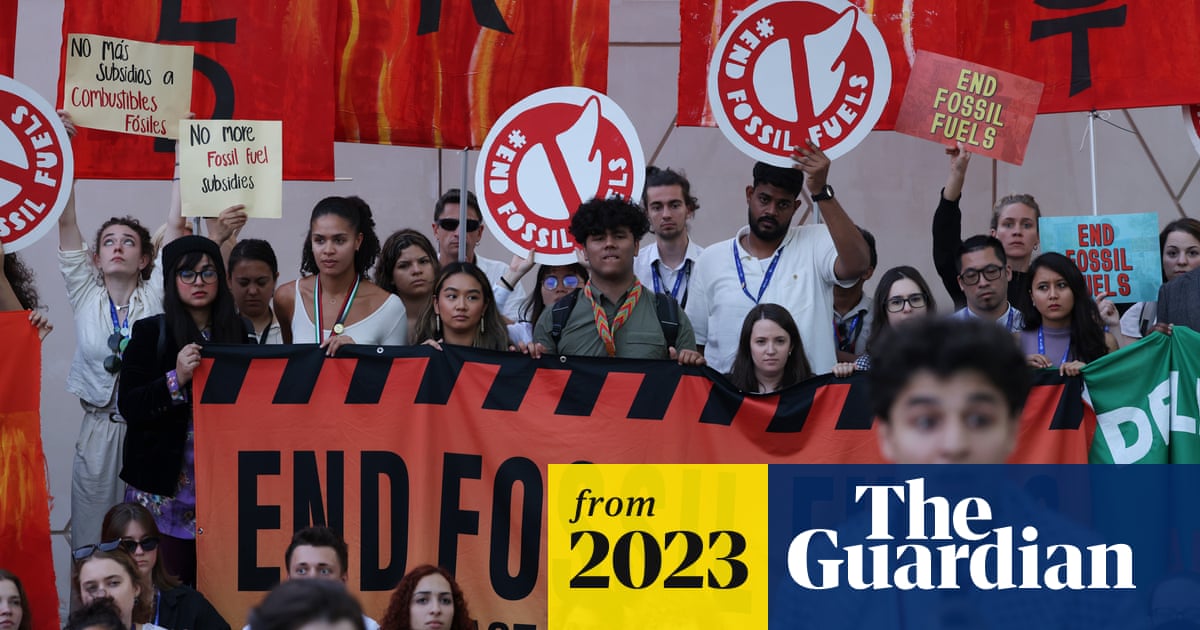 beate_plasticfe's tweet card. Sultan Al Jaber, the Cop president, engaged in shuttle diplomacy past deadline to finalise text on fossil fuels