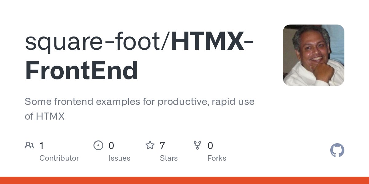limenleap's tweet card. Some frontend examples for productive, rapid use of HTMX - square-foot/HTMX-FrontEnd