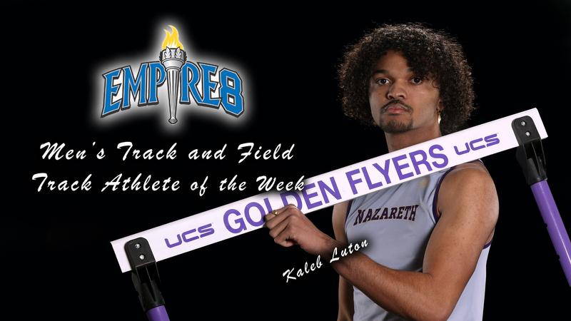 NazAthletics's tweet card. ROCHESTER, NY – Senior Kaleb Luton won the 60-meter hurdles event at the Bomber Invitational at Ithaca College over the weekend and has earned the Empire 8 Men's Track and Field Track Athlete of the...