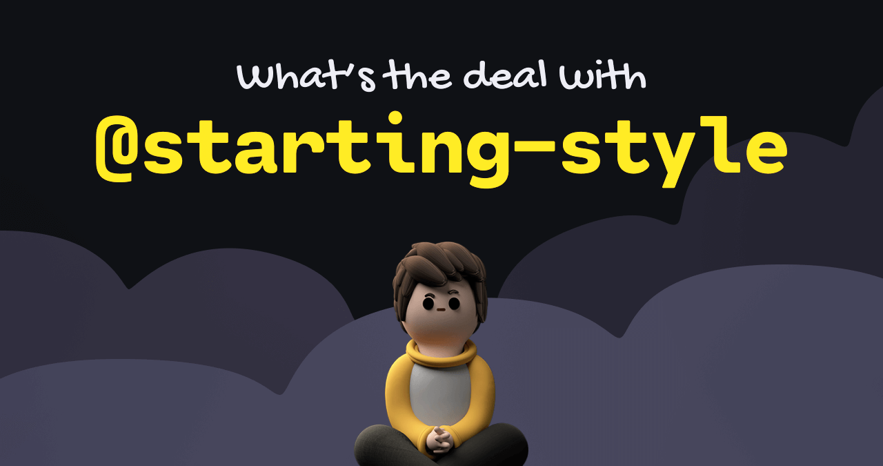 c5n_c8u's tweet card. CSS has been on fire lately, with tons of great new features. @starting-style is an interesting one; it allows us to use CSS transitions for enter animations, something previously reserved for CSS...