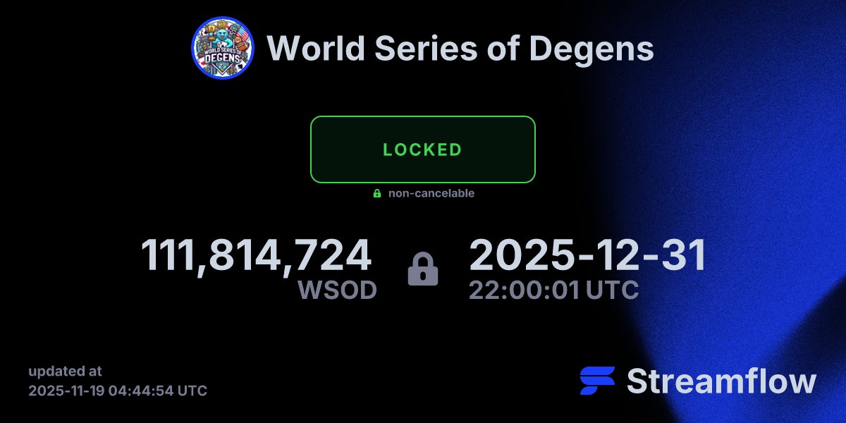 WSOD_sol's tweet card. Streamflow is the leading multi-chain asset streaming protocol specializing in token vesting and treasury management solutions.