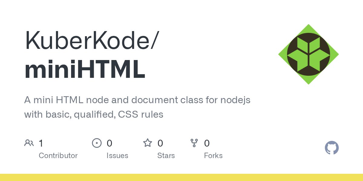 namibcoder's tweet card. A mini HTML node and document class for nodejs with basic, qualified, CSS rules - KuberKode/miniHTML