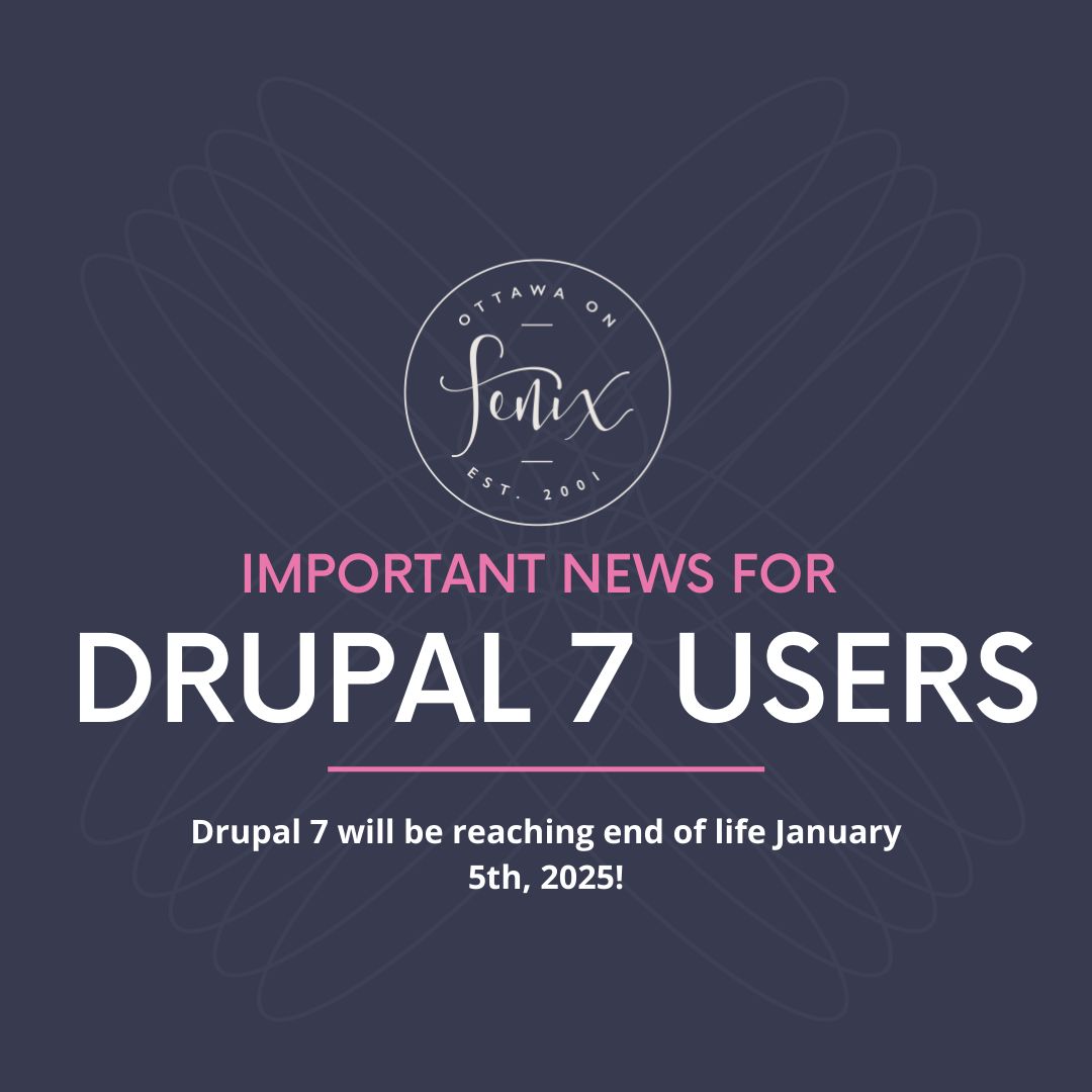 FenixSolutions's tweet card. 📣Important News for Drupal 7 Users 📣 Drupal 7 will be reaching end of life January 5th, 2025! Don’t get stuck in the past with no security updates or bug fixes! With no direct upgrade from D7 to...