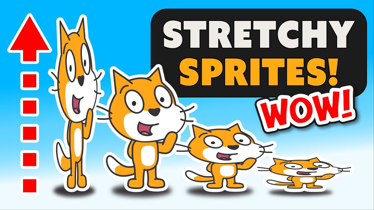 griffpatch's tweet card. Finally! We have "Stretchy Sprites" in Scratch - Full Tutorial