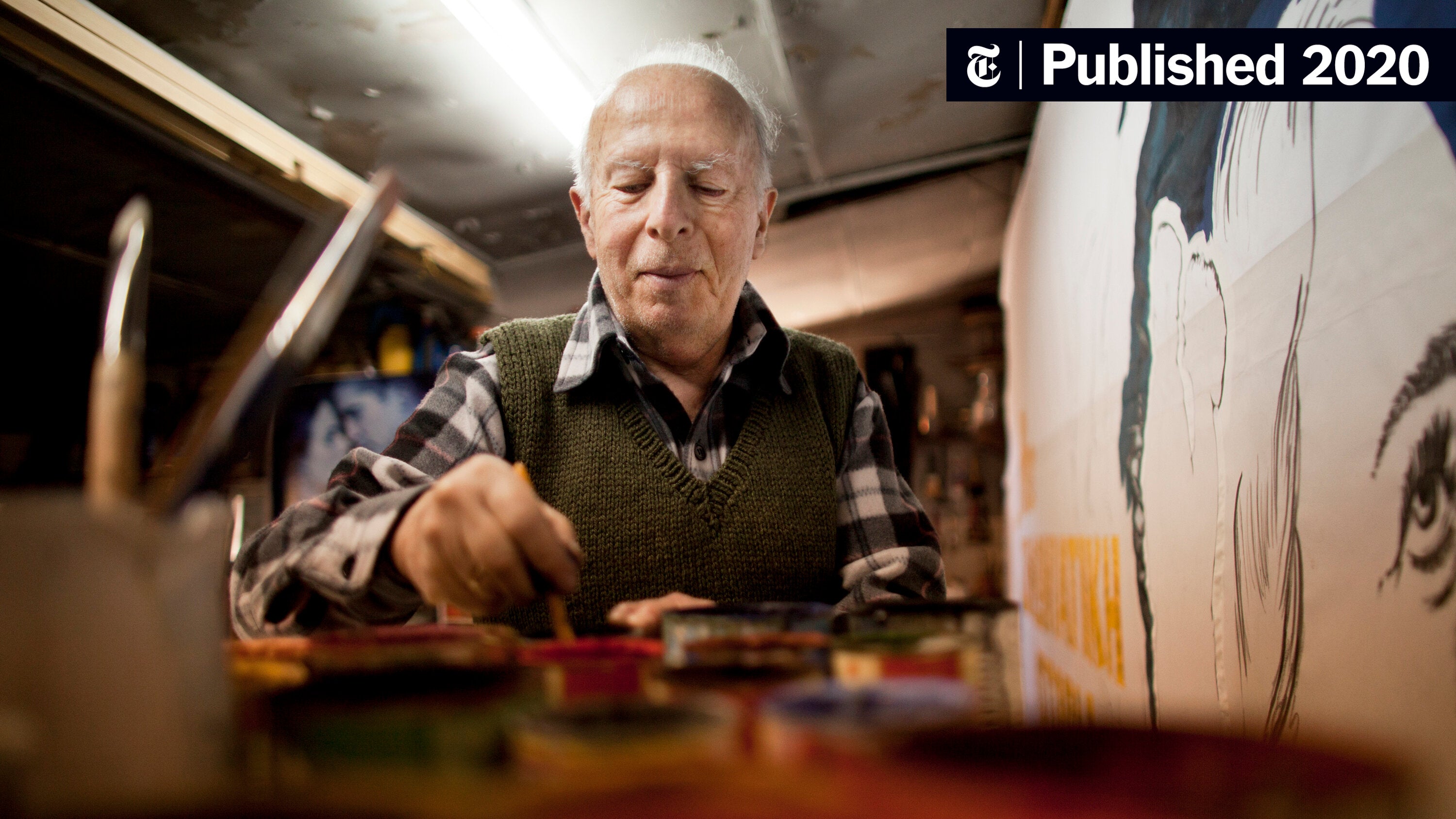 Pella_challenge's tweet card. He was one of Europe’s last Hollywood billboard painters, creating, by hand, giant film promotions for theaters since the end of World War II.