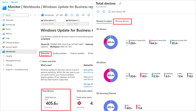 rnabmitra's tweet card. Troubleshoot missing devices after enrolling in Windows Update for Business reports with a new alert.