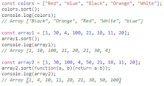 SheoSagar1's tweet card.   Array sort method javascript:   sort() method doing to sort alphabetically sequence if array value is a string , string value given fi...