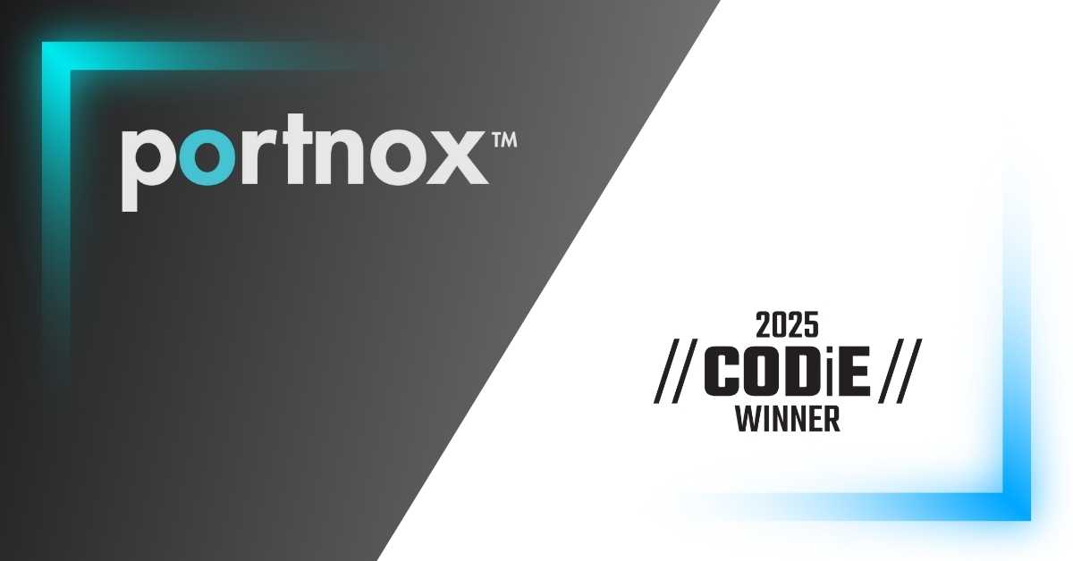 portnox's tweet card. Portnox wins Best Cybersecurity System/Tool at the 2025 CODiE Awards, highlighting innovation in cloud-native zero trust access control solutions.