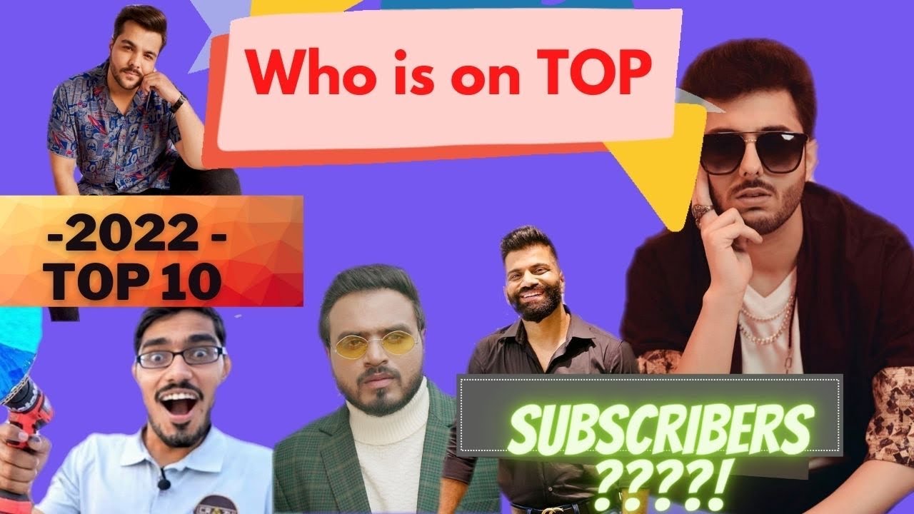 techbeech's tweet card. Top 10 Most Subscribed Youtubers || CarryMinati || MrIndianHacker||...