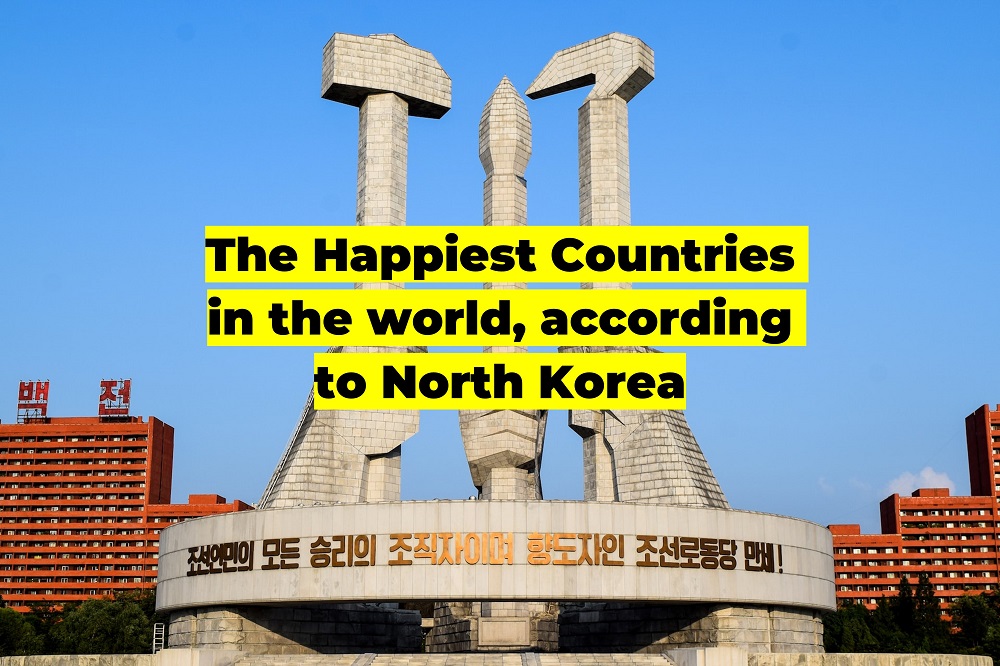 blistdotcc's tweet card. Happiness index according to North Korea 😂