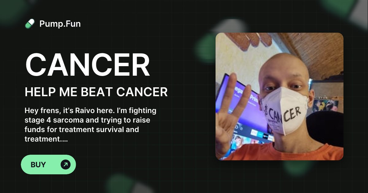 rastalandTV's tweet card. Hey frens, it’s Raivo here. I’m fighting stage 4 sarcoma and trying to raise funds for treatment survival and treatment. I’ve always loved the crypto space, chasing pumps and living the degen life,...