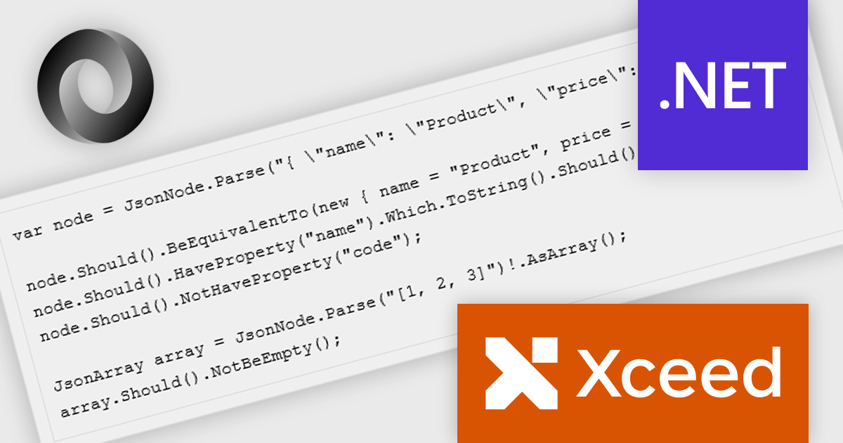 ComponentSource's tweet card. Fluent Assertions 8.7 adds JSON-native assertions for direct validation of structure, types, and values in JsonNode and JsonArray objects.