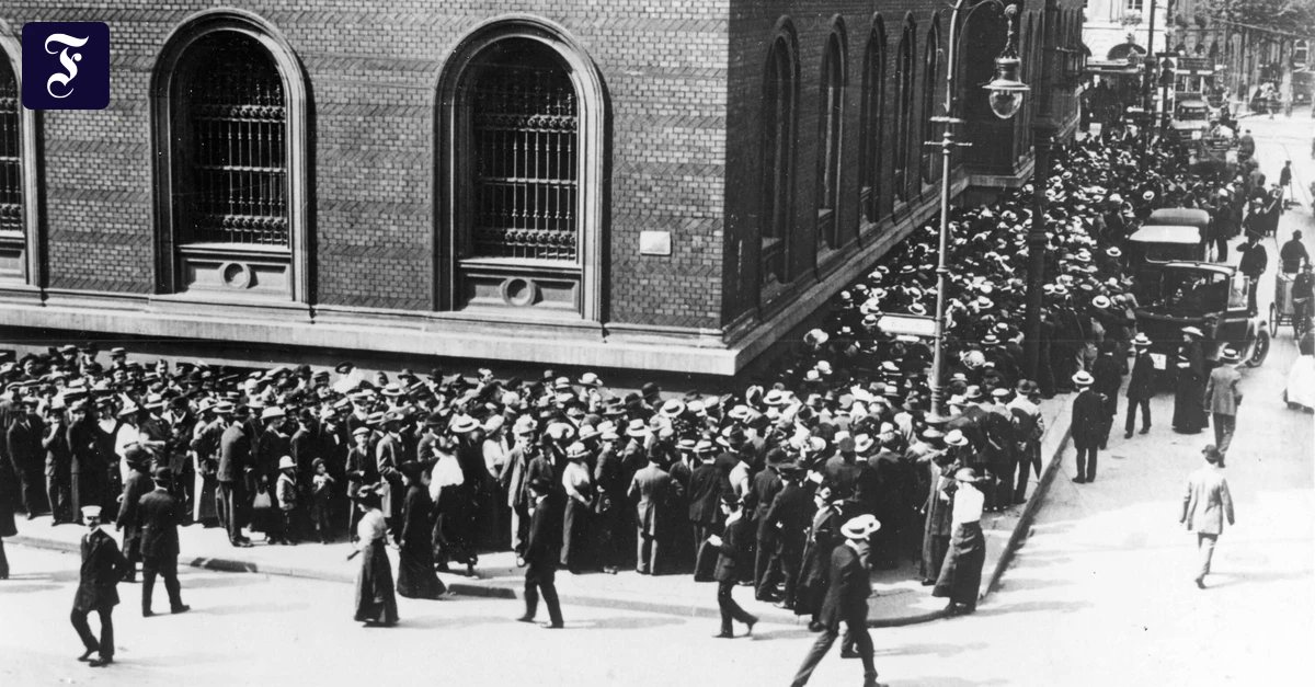 FazitBlog's tweet card. Den Diskontsatz von 18 auf 30 Prozent zu erhöhen, ist völlig unzureichend. Während es an Banknoten mit hohen Nennwerten mangelt, prägt die Reichsbank Münzen aus Aluminium. Aus der Frankfurter Zeitung...