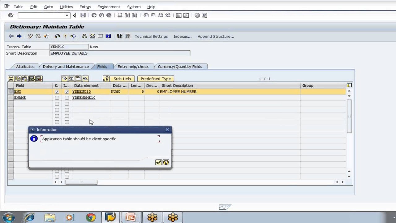 sapabap4's tweet card. How To Create a Database Table by Using Top Down Approach - SAP ABAP