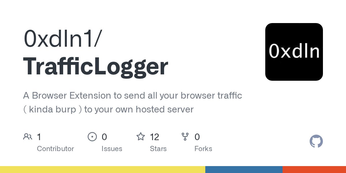 0xdln's tweet card. A Browser Extension to send all your browser traffic ( kinda burp ) to your own hosted server - 0xdln1/TrafficLogger