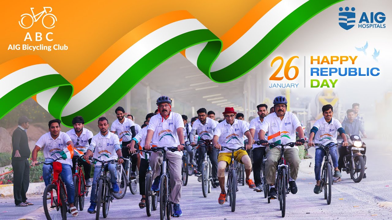 healthway11023's tweet card. Republic Day 2024 || Cyclothon || AIG Hospitals