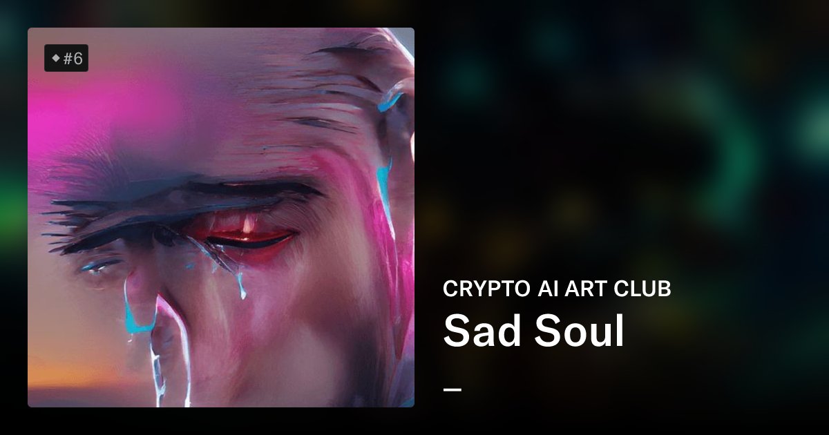 CRYPTOAIARTCLU1's tweet card. CRYPTO AI ART CLUB is the premier marketplace for AI-generated art. CRYPTO AI ART CLUB is a state-of-the-art generative algorithm that produces fine, abstract art. Any word or phrase, can be transf...