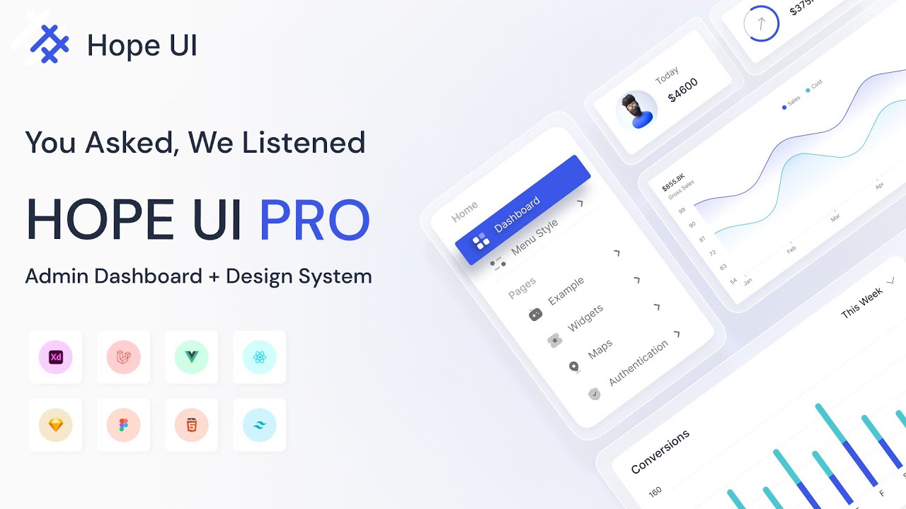 iqonicdesign's tweet card. You Asked, We Listened – HOPE UI PRO – Admin Dashboard + Design...
