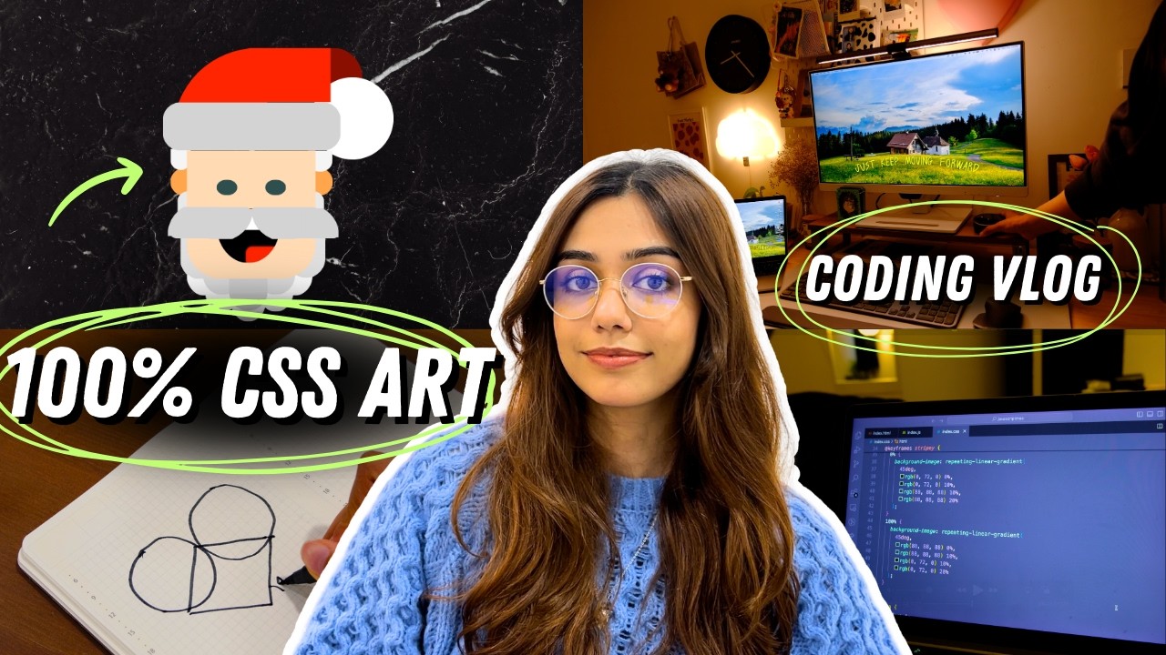 thecodedose's tweet card. Make CSS Art With Me (✨Coding Vlog✨) // Javascriptmas Competition Day...