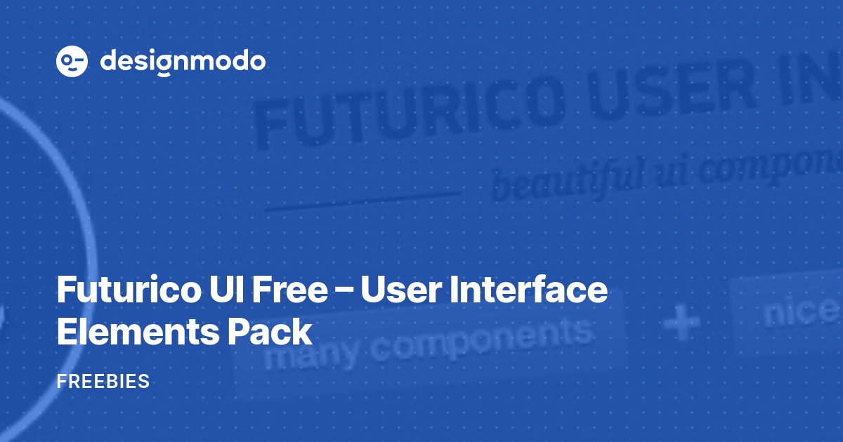 Web_Dingo's tweet card. Yay! It’s time for a new free giveaway and we are happy to present a wonderfully creative collection of Futurico - Free User Interface Components (PSD).