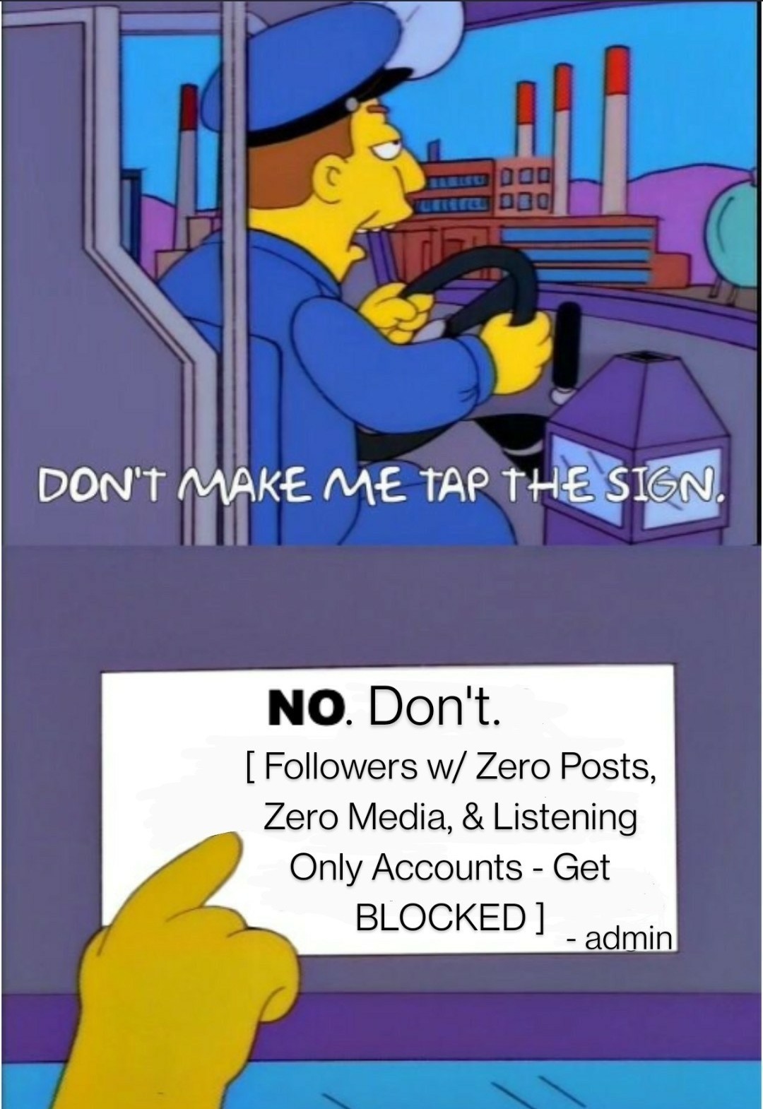 infosec_jcp's tweet card. Attached: 1 image A reminder to zero follower 🤖 accounts. No. Don't. This NOT #Meta. This is NOT #Twitter.