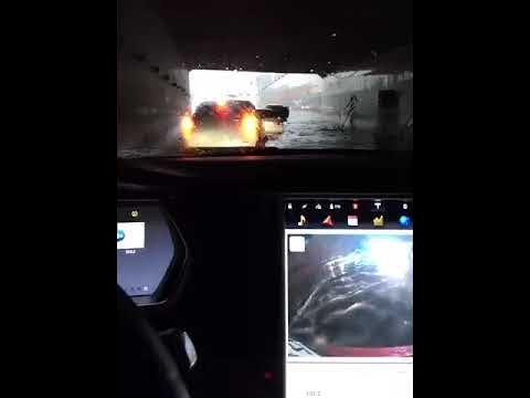elonmusk's tweet card. Tesla Model S "swimming" - raw video