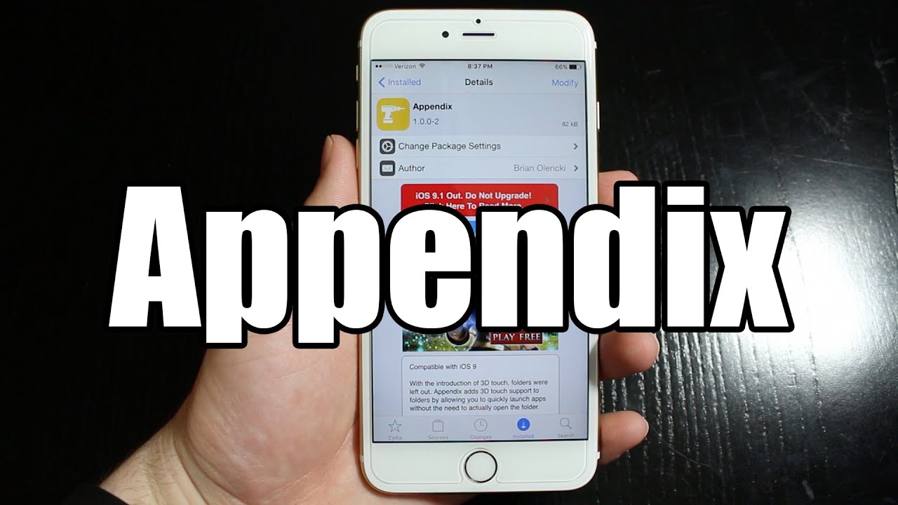 MrAjsTech's tweet card. iOS 9 Cydia Tweaks: Force Touch on Categories