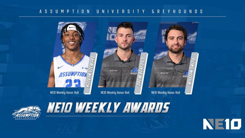 GoAssumptionU's tweet card. WORCESTER, Mass. – A Trio of Greyhounds were recognized by the Northeast-10 Conference as Honor Roll mentions, as announced by the NE10 Conference office on Monday afternoon.