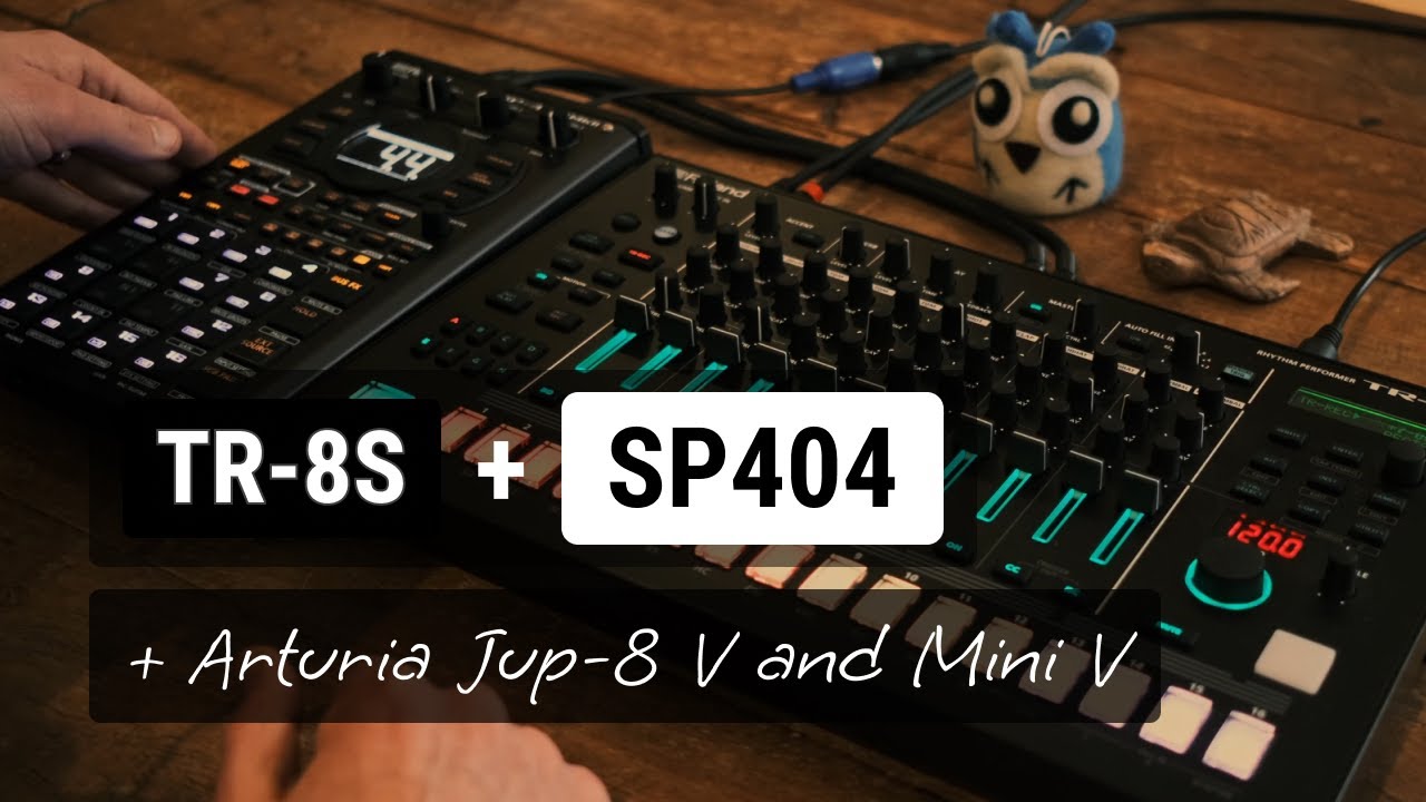jlinowski's tweet card. Arturia's Jupiter-8 V And Mini V Synth Jam (TR-8S + SP404 MKII)