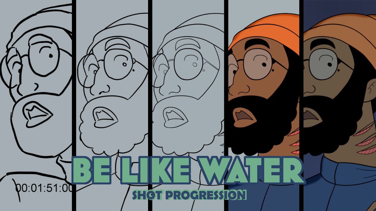 PGomez_Animator's tweet card. Be Like Water- Shot Progression