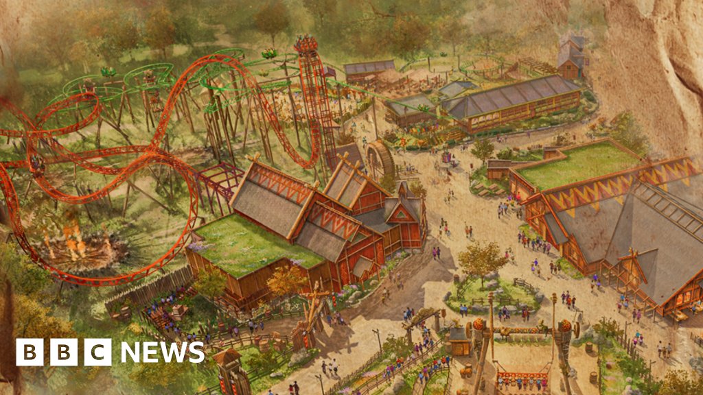 BBCNews's tweet card. Paulton's Park announces Realm of the Vikings will be ready in 2026 as it opens new indoor dark ride.