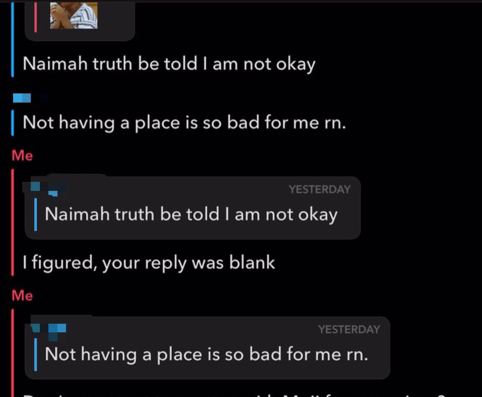 nai_just_living's tweet card. Hi, my name is Naimah. I'm running this fundraiser to support a friend who's going through a really tough time. They've been facing challenges in finding a stable place to call home, and it's...