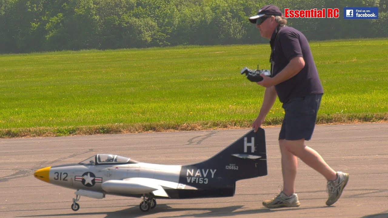 Essential_RC's tweet card. Grumman F9F Panther RC TURBINE JET