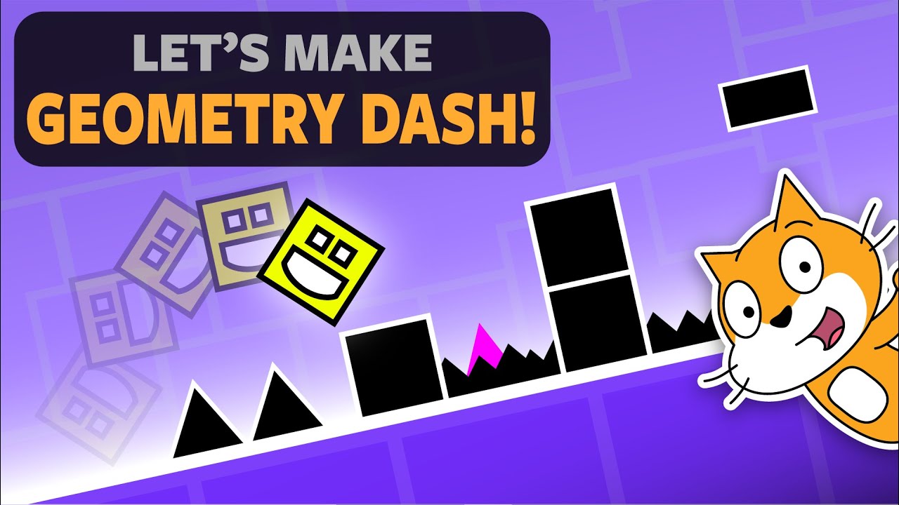 griffpatch's tweet card. Geometry Dash – "How to make a Scratch Game"