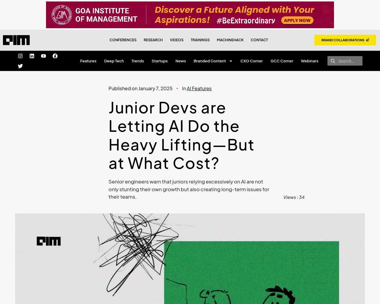 managetech_inc's tweet card. AIをコーディングに使用することは、速くコードを書くのに役立つが、幻覚やエラーも含まれており、生成されたコード