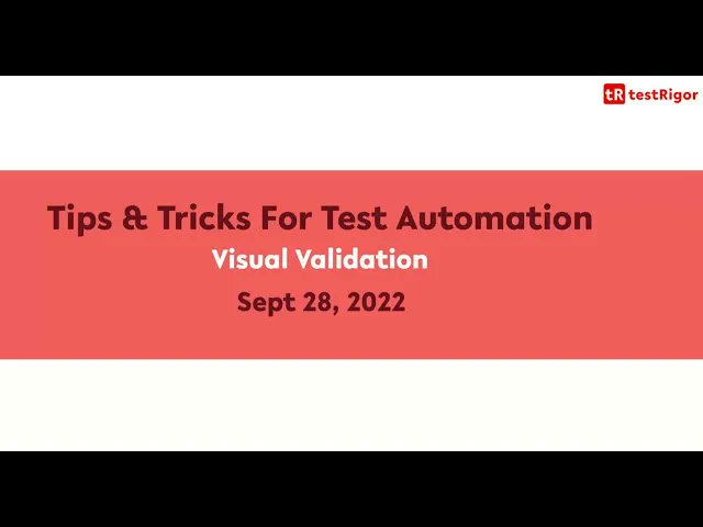 testrigor's tweet card. In this session, we talk about the types of visual validations of testRigor. For example, validating an element to ensure it looks the same to an end-user as last time or if it has changed. Or...