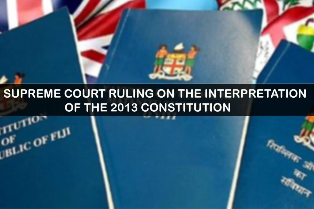 fijitimes's tweet card. The Supreme Court has declared the 2013 Constitution to be the legally effective constitution of Fiji and confirmed that Parliament may amend certain provisions, provided those […]