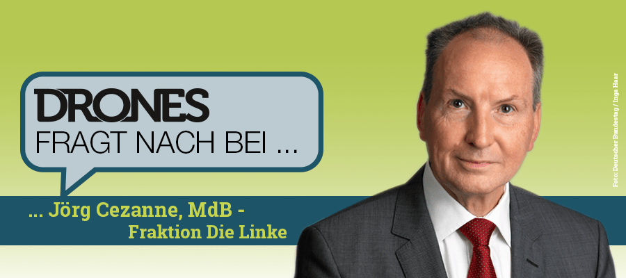 DronesMagazin's tweet card. Die Linke fordert Aufklärung bezüglich möglicher verdeckter Einflussnahme auf die Neufassung der Luftverkehrsgesetzgebung. Drones fragt nach.