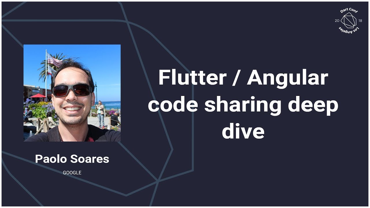 dart_lang's tweet card. Flutter / AngularDart – Code sharing, better together (DartConf 2018)