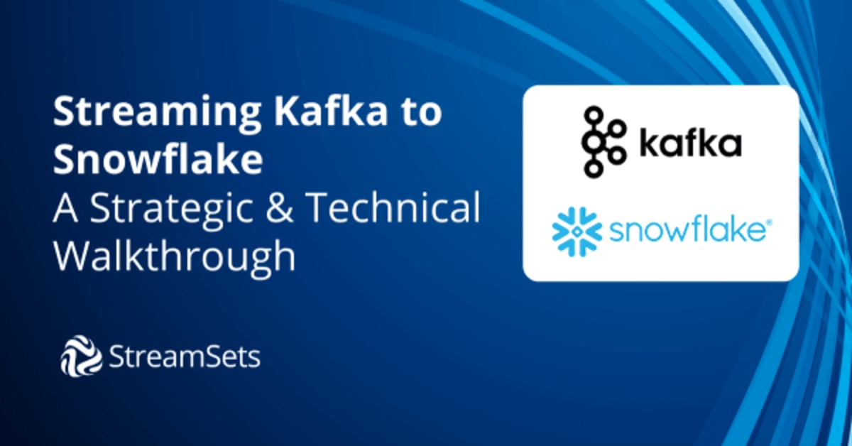 Drewkreig's tweet card. There are two typical frameworks used when streaming Kafka to Snowflake. StreamSets' unique architecture allows for both at scale.