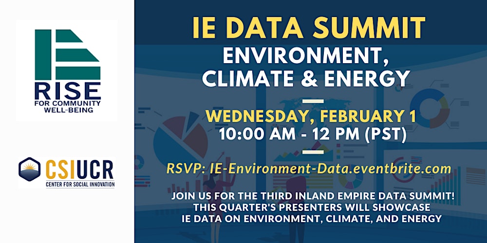 UCLA_csolutions's tweet card. We are excited to announce our continuing quarterly series of IE Data Summits with this quarter’s topic focusing on Environment.