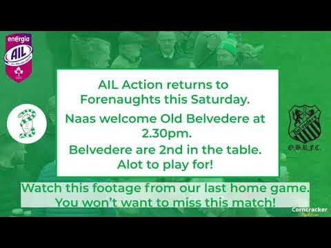 Corncrackerdig1's tweet card. Naas v. Old Belvedere - This Saturday @ 2.30pm