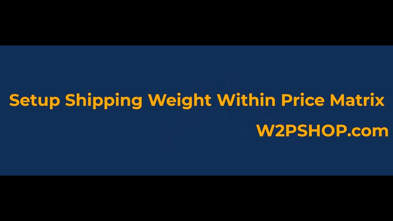 W2PSolutions's tweet card. Setup Shipping Weight Within Price Matrix (HowTo)