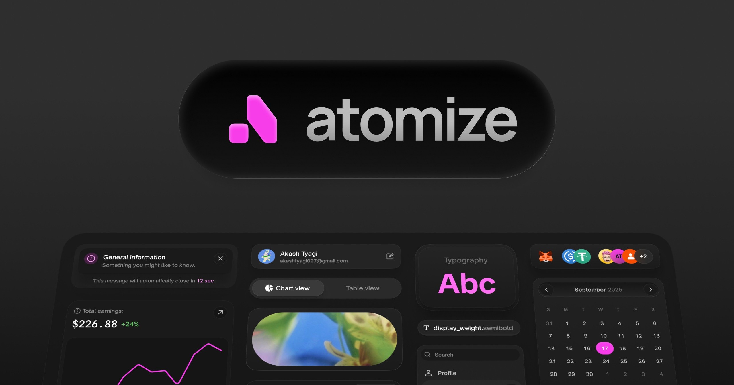 atomize_design's tweet card. Atomize Design System is an advanced UI design framework for Figma, built to help designers create visually consistent, high-quality user interfaces for the web.
