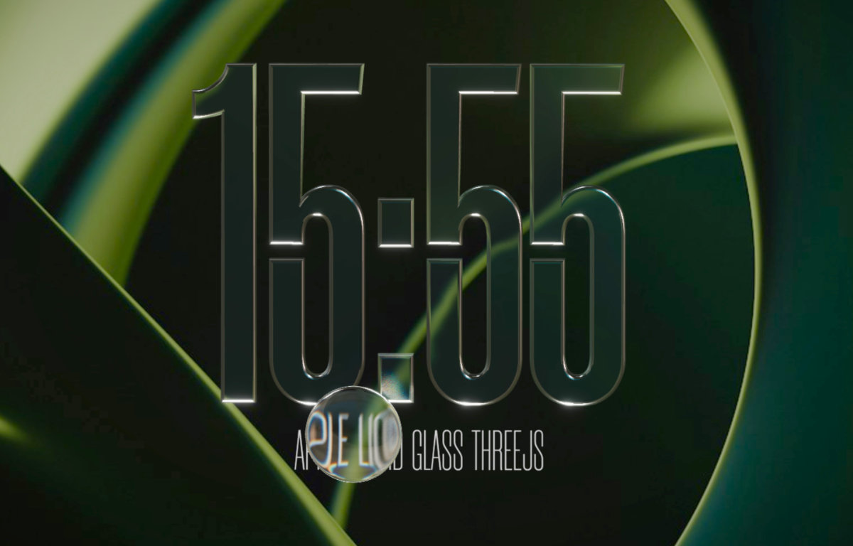 Andersonmancini's tweet card. Liquid Glass via Threejs and React Three Fiber by Anderson Mancini