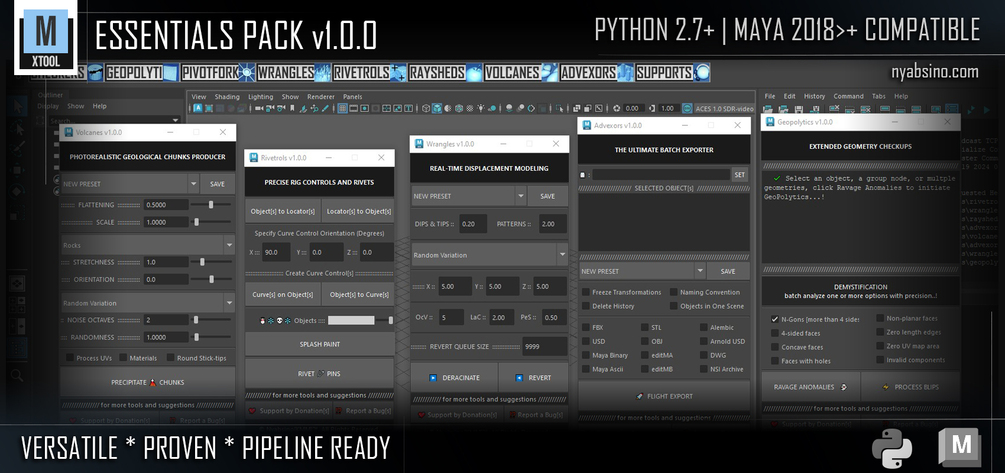 astroindustrial's tweet card. Revolutionize your workflow with these meticulously crafted set of tools for Autodesk® Maya®. This collection of premium CGTools brings forth unparalleled convenience and value, featuring:Automated...