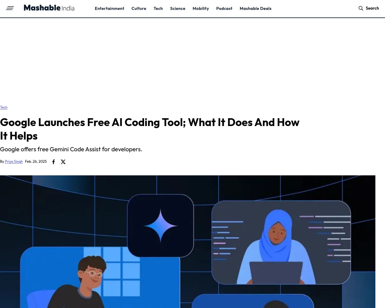 managetech_inc's tweet card. Googleは、AIを活用したコーディングアシスタント「Gemini Code Assist」の無料版を導入し
